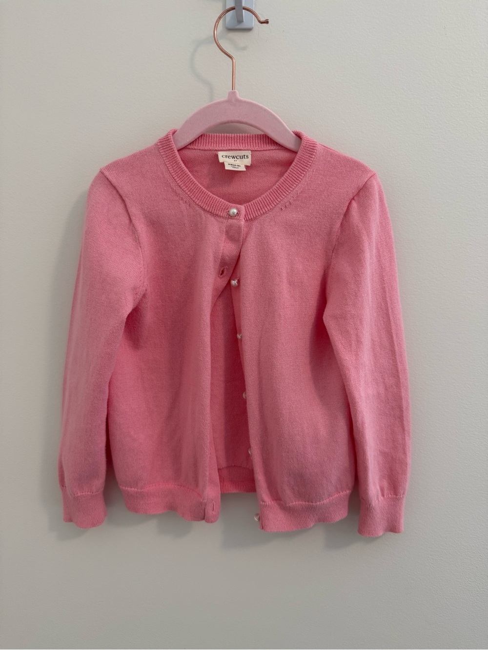 Crewcuts Pearl-Button Pink Knit Cardigan Size 4/5